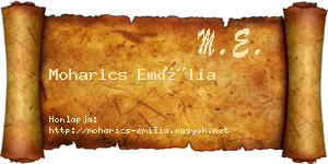 Moharics Emília névjegykártya